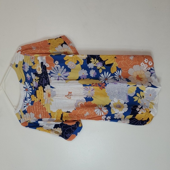 Fat Face Floral Blouse Top Size 6 Summer Flowy Button Closure Colorful Pattern - Picture 8 of 11